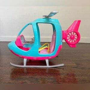 Barbie Estate Travel Pink And Blue Helicopter With Spinning Rotors